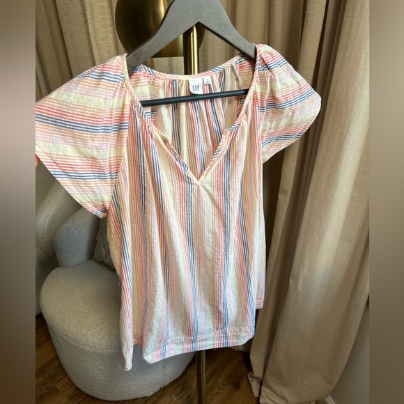 GAP Tops - GAP Rainbow Striped blouse | Large